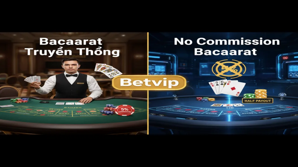 So sánh Baccarat không hoa hồng và truyền thống Betvip