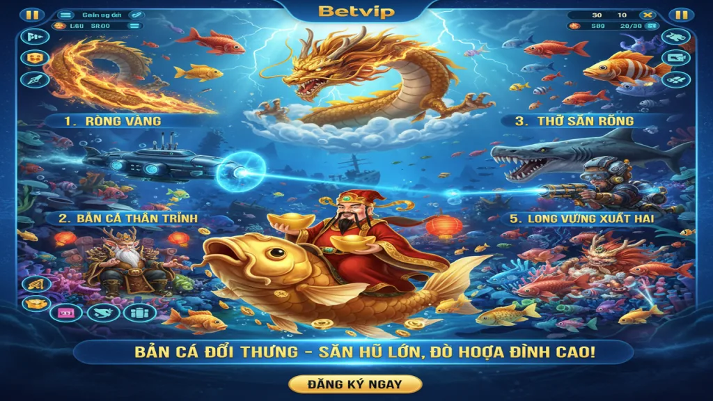 Top 5 trò chơi Bắn cá đồ họa đẹp, dễ nổ hũ nhất Betvip